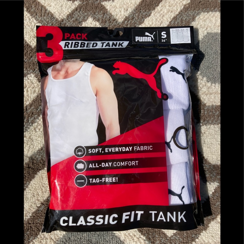 Pack of 3 Puma ribbed tanks